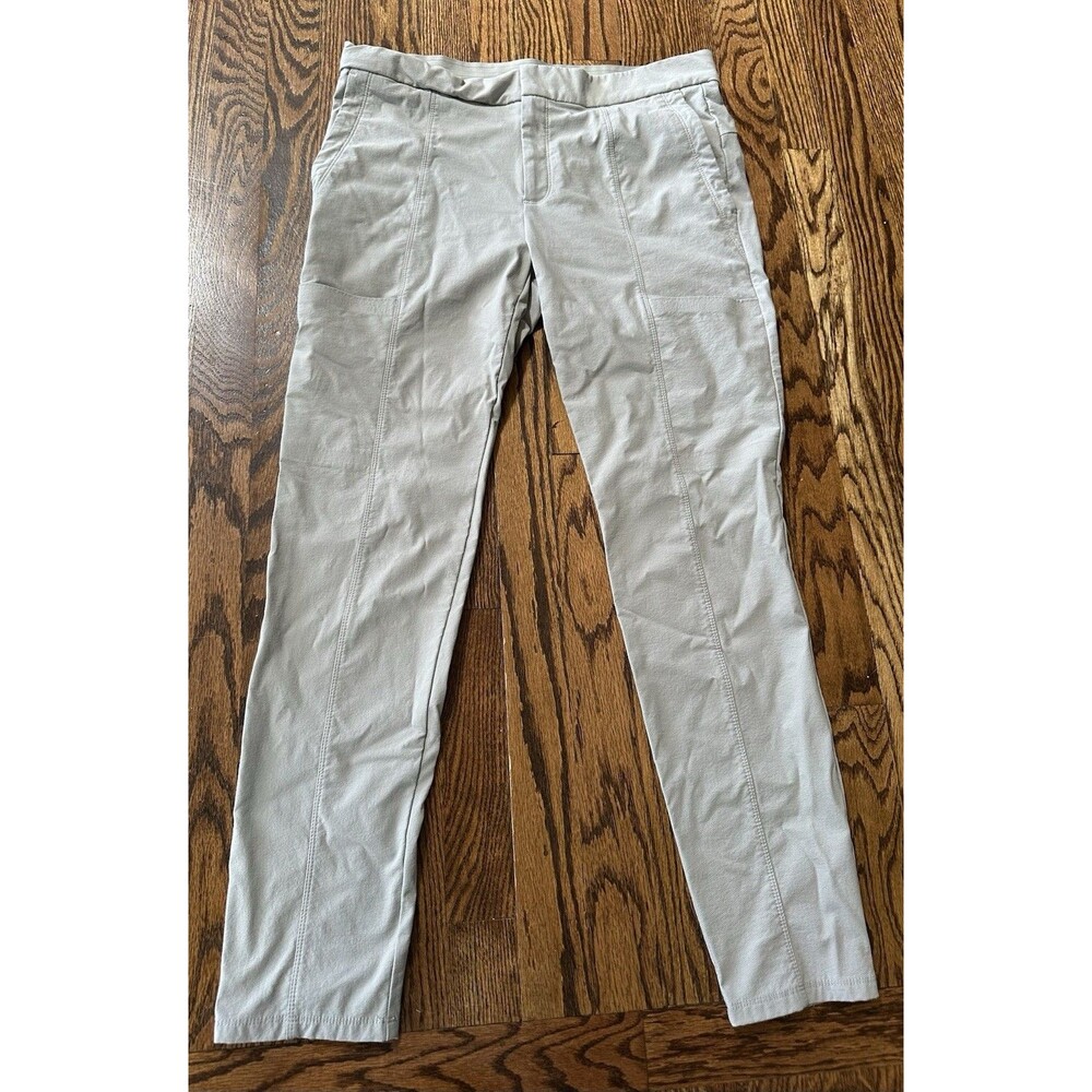 Athleta Wander Stash Skinny Pants Women's Size 12 Abalone Beige Gray Stretch